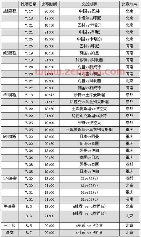 中国男足2019赛程